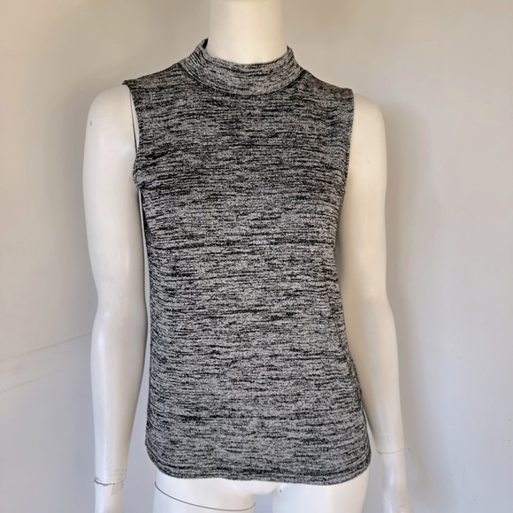 Rag & Bone Gray Mock Neck V Back Cutout Tank Top Size S - Picture 3 of 6